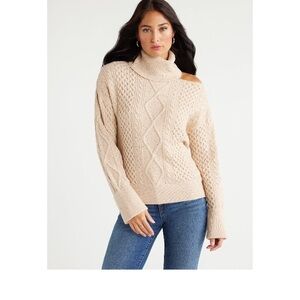 SV cutout sweater. Size medium. Never worn. Tags still on. Champagne color